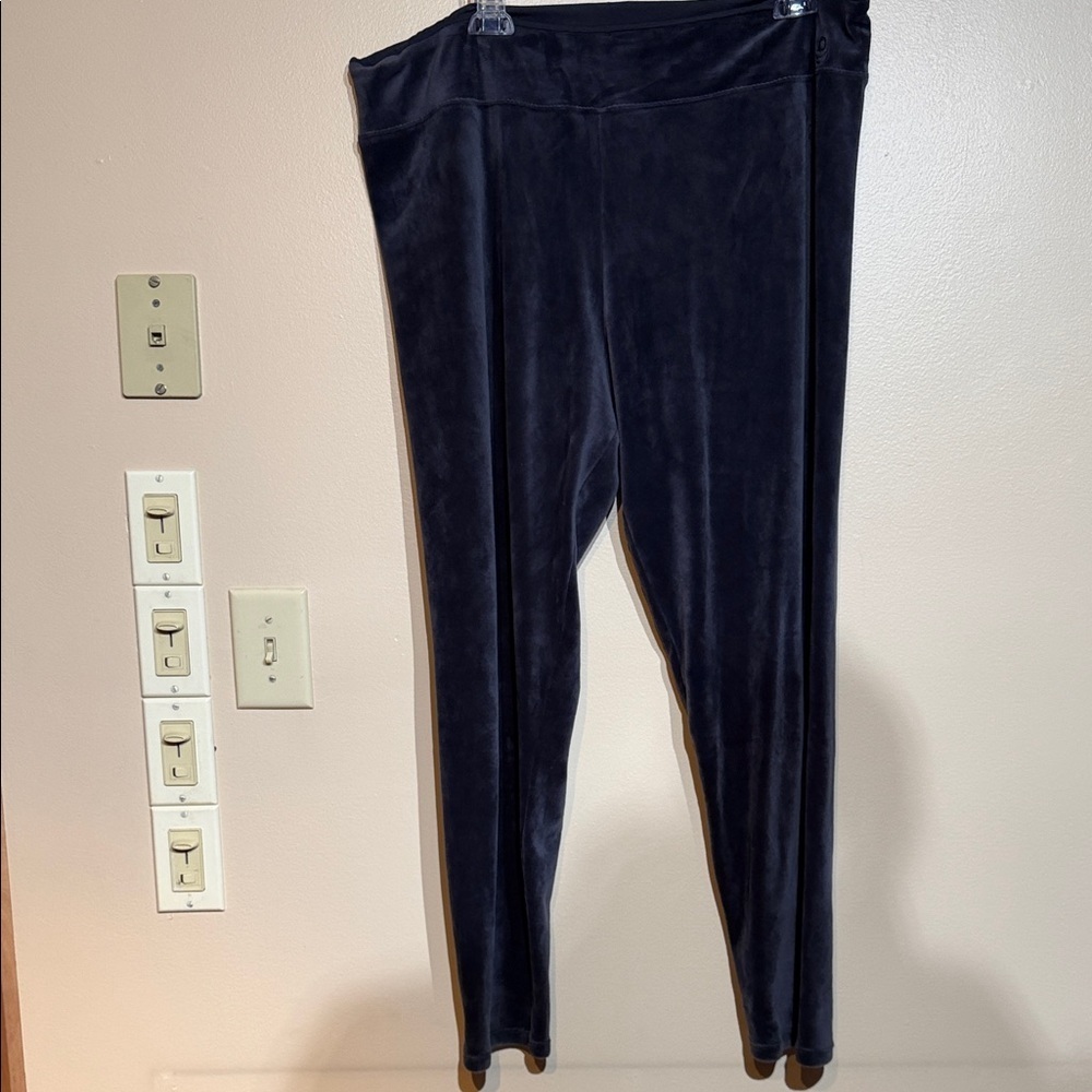 Cuddl Duds blue Plush Velour Leggings